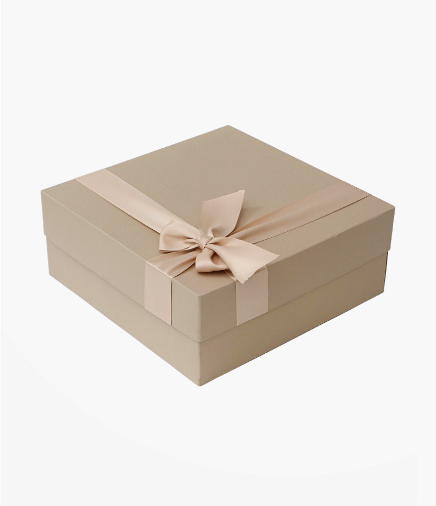 Elegant Smockers LK | Baby Gift Box with Ribbon - Beige | Sri Lanka 
