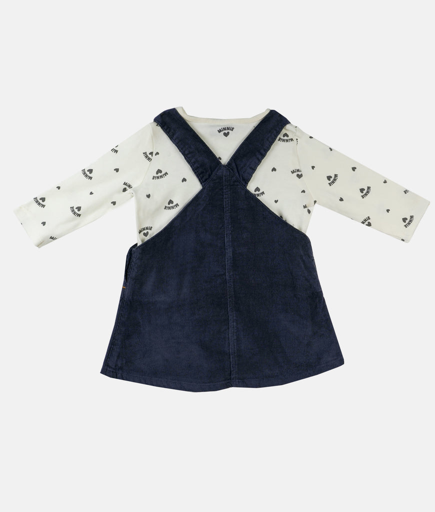 Elegant Smockers LK | Baby Girl Dungaree Dress - Minnie Heart | Sri Lanka 