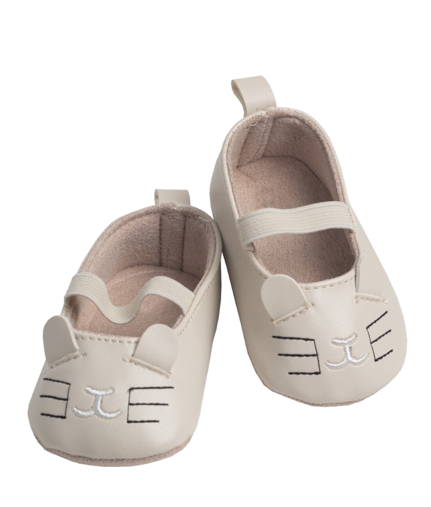 Elegant Smockers LK | Baby Girl Shoes - Cream Whiskers | Sri Lanka 