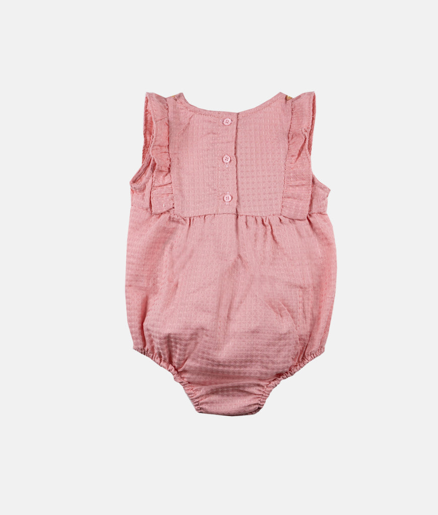 Elegant Smockers LK | Baby Girls Embroidered Romper - Waffle Pink | Sri Lanka 