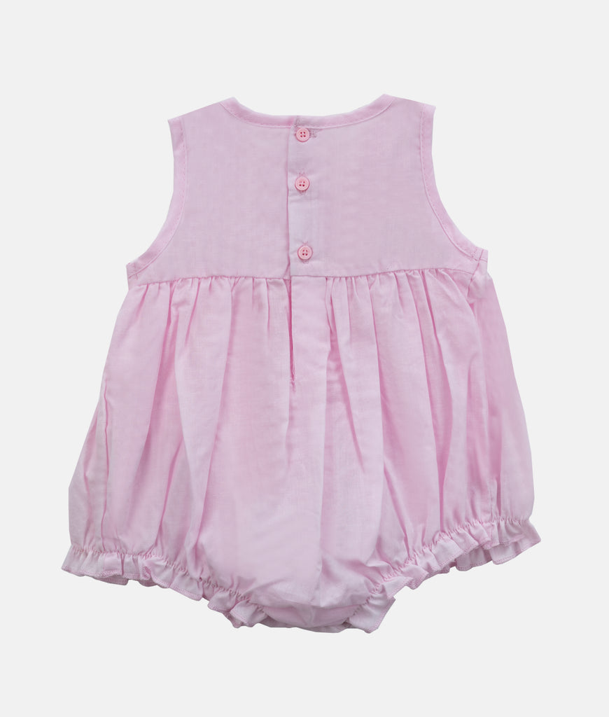 Elegant Smockers LK | Baby Girls Smocked Romper - Baby Pink | Sri Lanka 