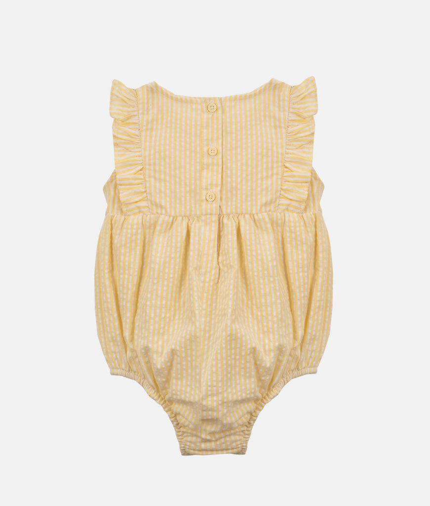 Elegant Smockers LK | Baby Girls Yellow Striped Romper | Sri Lanka 