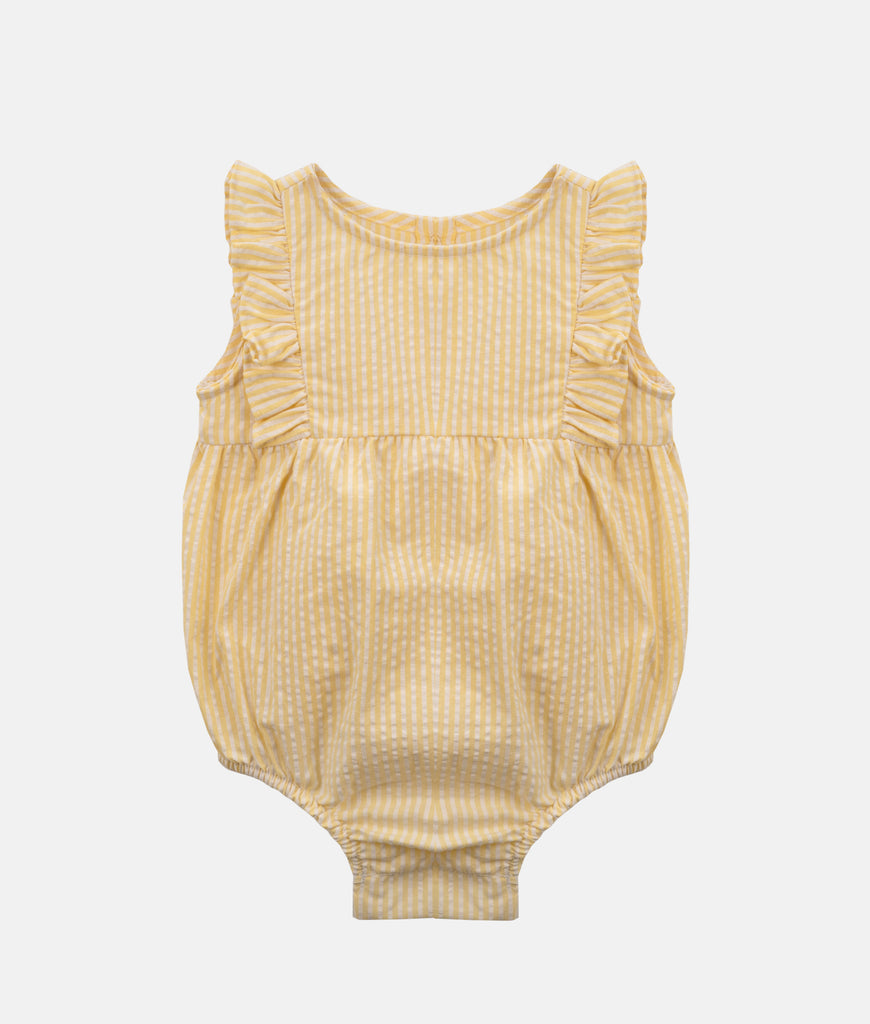 Elegant Smockers LK | Baby Girls Yellow Striped Romper | Sri Lanka 