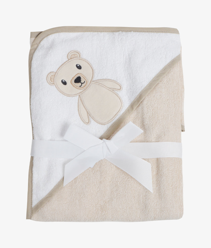 Elegant Smockers LK | Baby Hooded Bath Towel - Beige Bear | Sri Lanka 