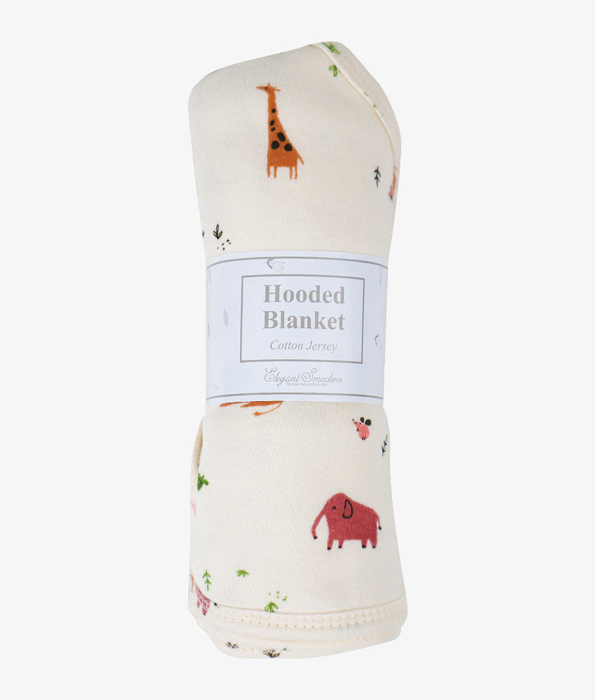 Elegant Smockers LK | Baby Hooded Blanket - Mini Wild Life Print | Sri Lanka 