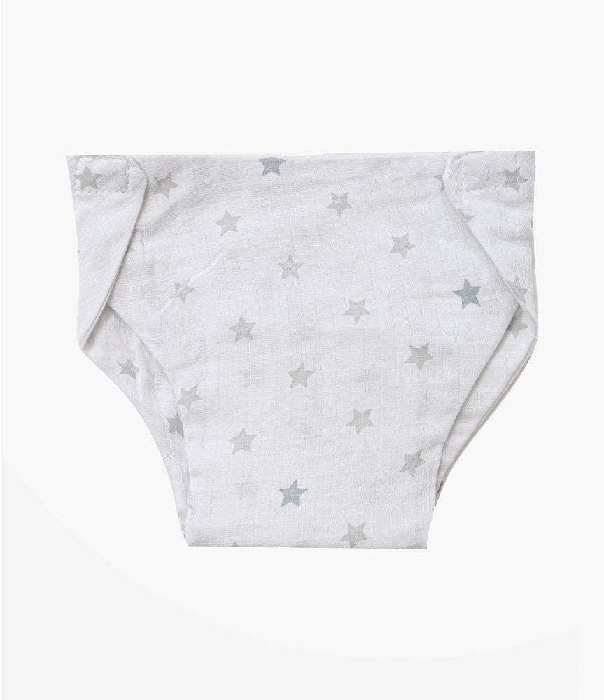 Elegant Smockers LK | Baby Nappy Panty - Grey Stars Print | Sri Lanka 