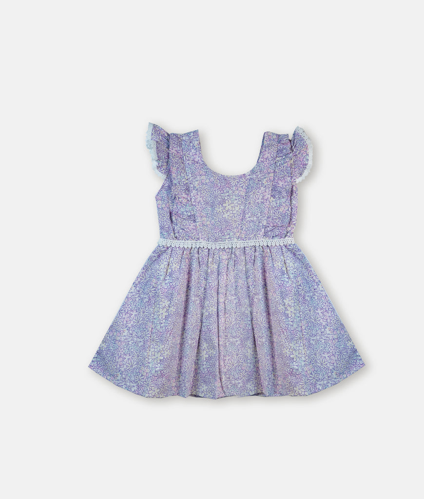 Elegant Smockers LK | Baby Purple Floral Butterfly Girls Dress | Sri Lanka 