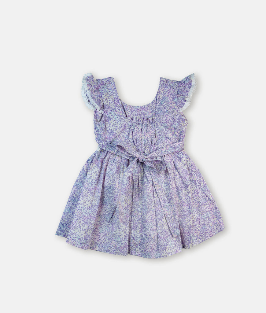 Elegant Smockers LK | Baby Purple Floral Butterfly Girls Dress | Sri Lanka 