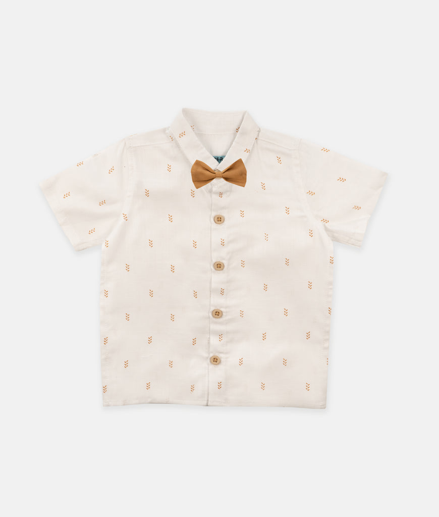 Elegant Smockers LK | Baby Shirt & Bloomers with Straps - Bow -  Print Brown | Sri Lanka 