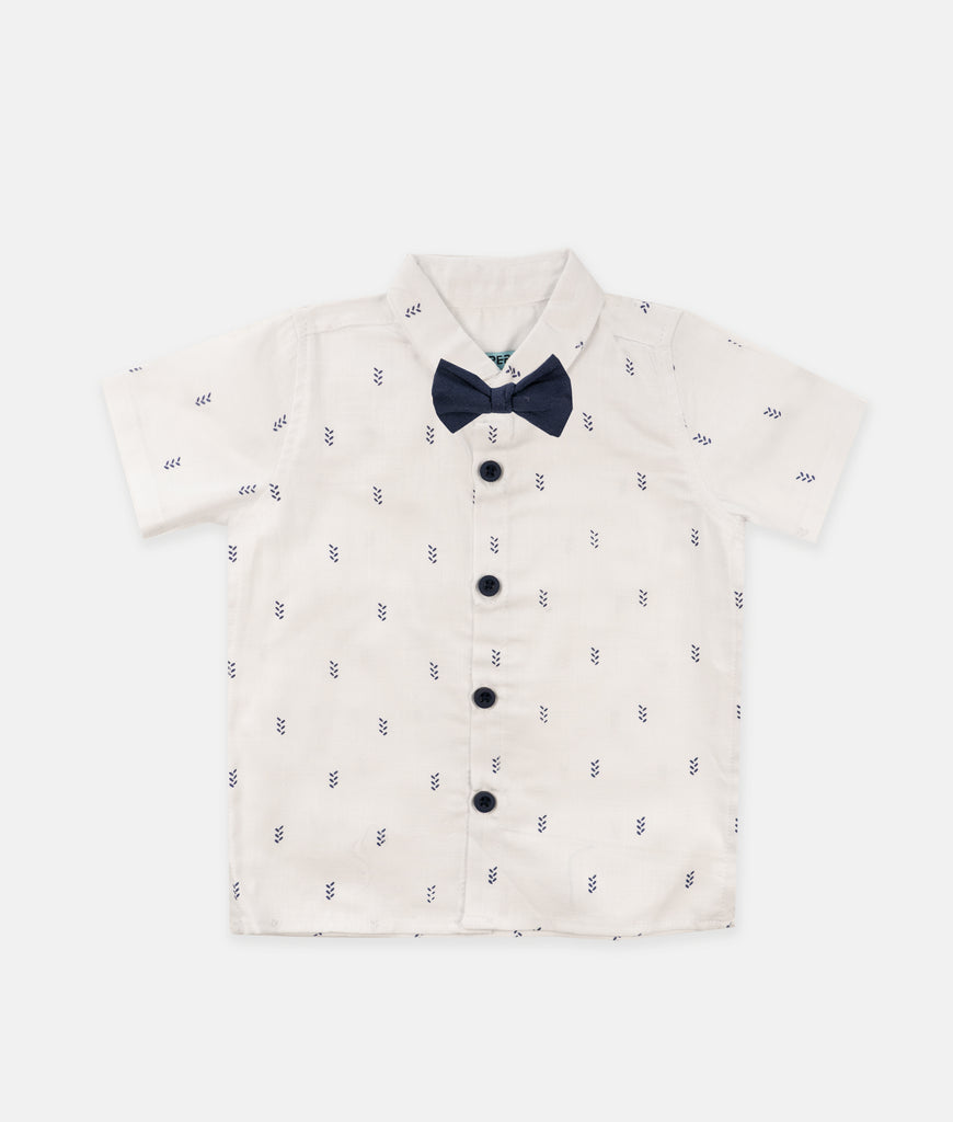 Elegant Smockers LK | Baby Shirt & Bloomers with Straps - Bow -  Print Navy Blue | Sri Lanka 