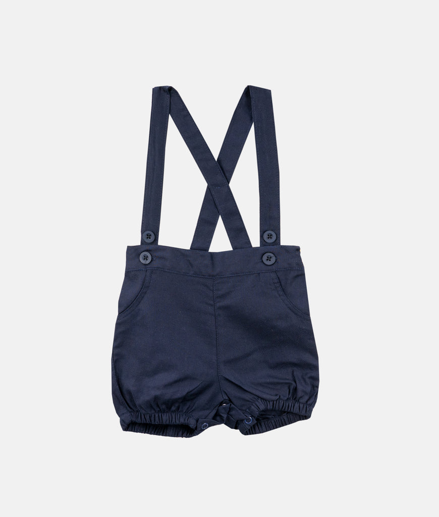 Elegant Smockers LK | Baby Shirt & Bloomers with Straps - Bow -  Print Navy Blue | Sri Lanka 