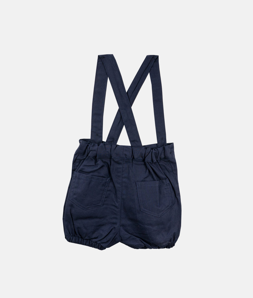 Elegant Smockers LK | Baby Shirt & Bloomers with Straps - Bow -  Print Navy Blue | Sri Lanka 