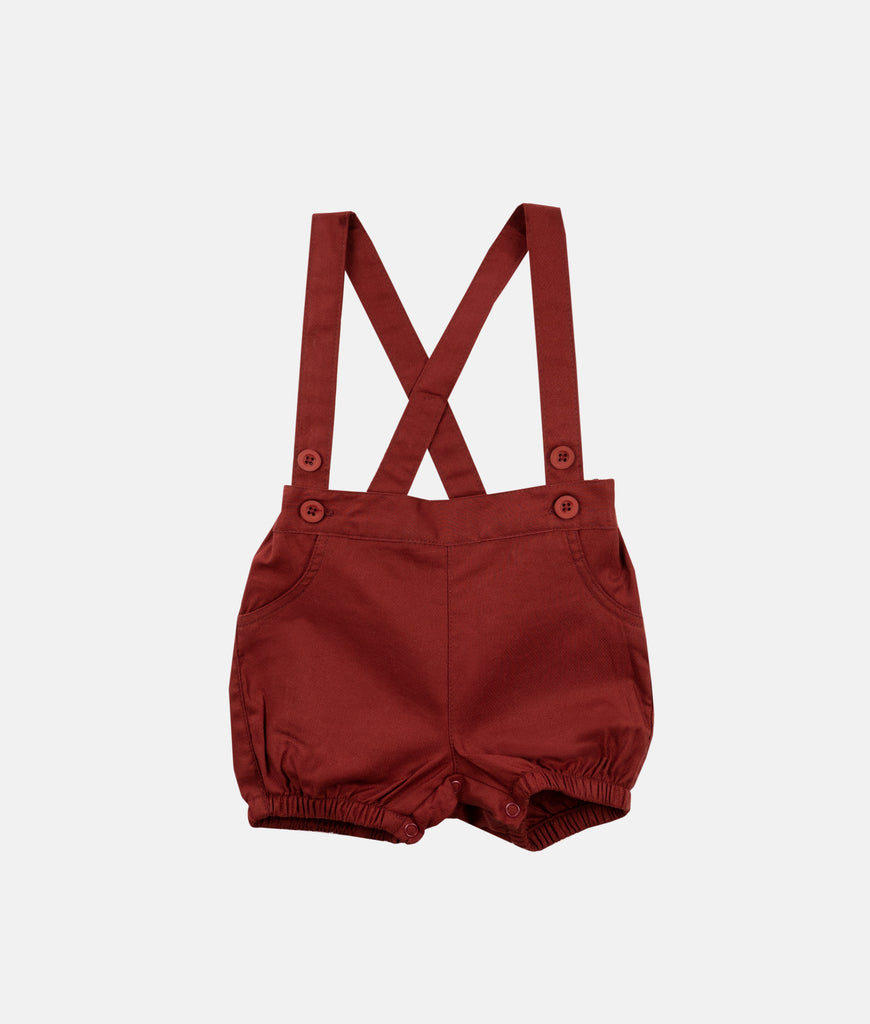 Elegant Smockers LK | Baby Shirt & Bloomers with Straps - Bow -  Print Maroon | Sri Lanka 