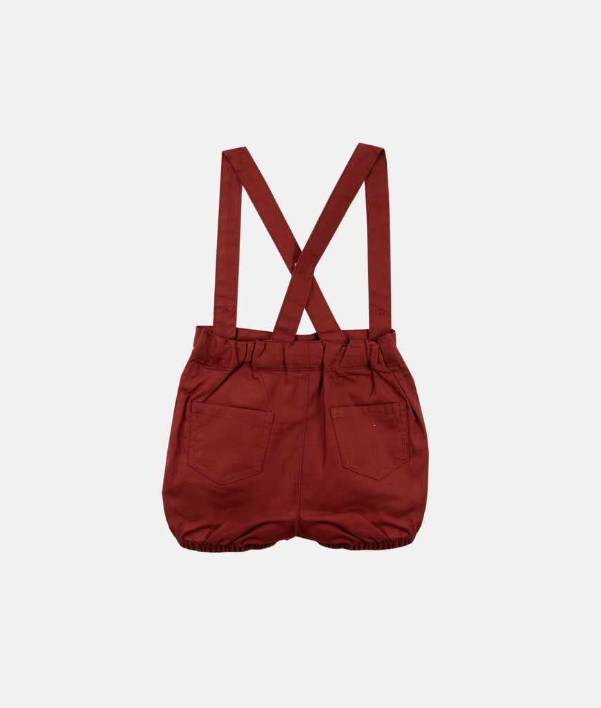 Elegant Smockers LK | Baby Shirt & Bloomers with Straps - Bow -  Print Maroon | Sri Lanka 