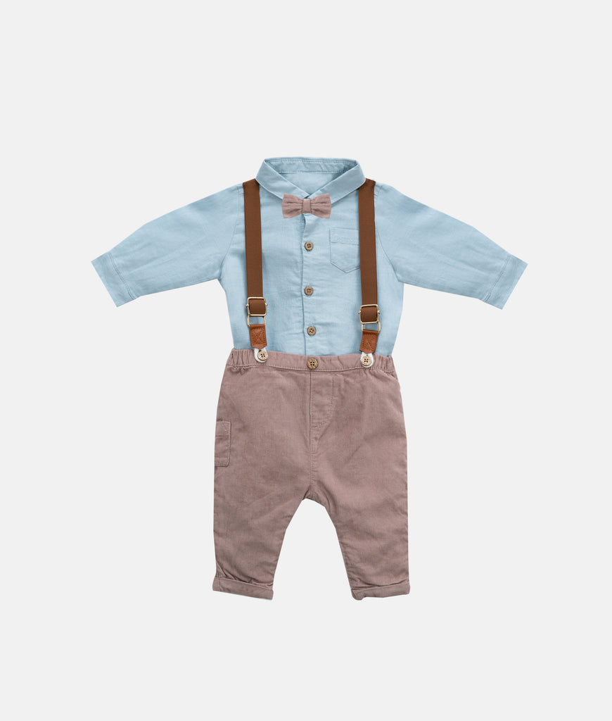 Elegant Smockers LK | Baby Shirt, Trousers and Braces 3 Piece Set -  Blue | Sri Lanka 