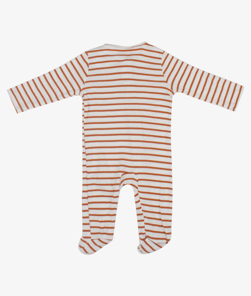 Elegant Smockers LK | Baby Sleep Suits - Brown Stripes | Sri Lanka 