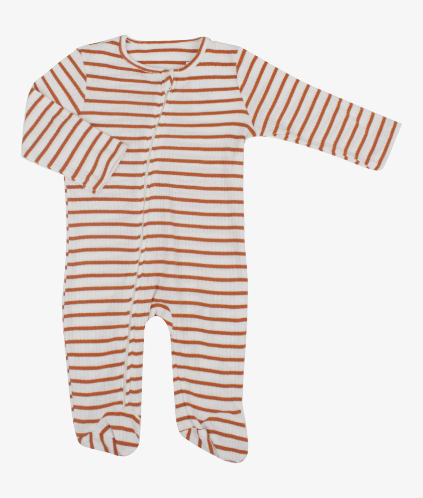 Elegant Smockers LK | Baby Sleep Suits - Brown Stripes | Sri Lanka 