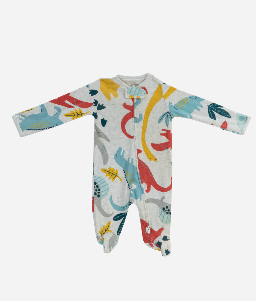 Elegant Smockers LK | Baby Sleep Suits - Colorful Dino Print | Sri Lanka 