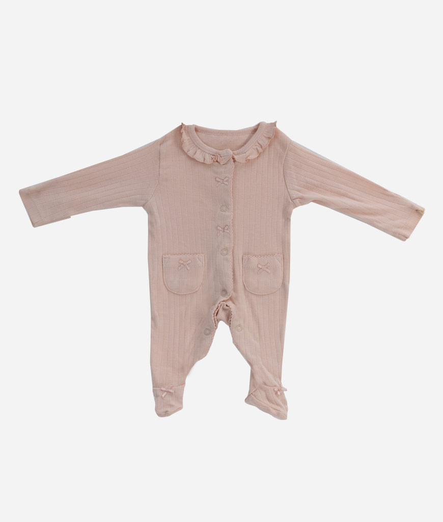 Elegant Smockers LK | Baby Sleep Suits - Cream Peach | Sri Lanka 