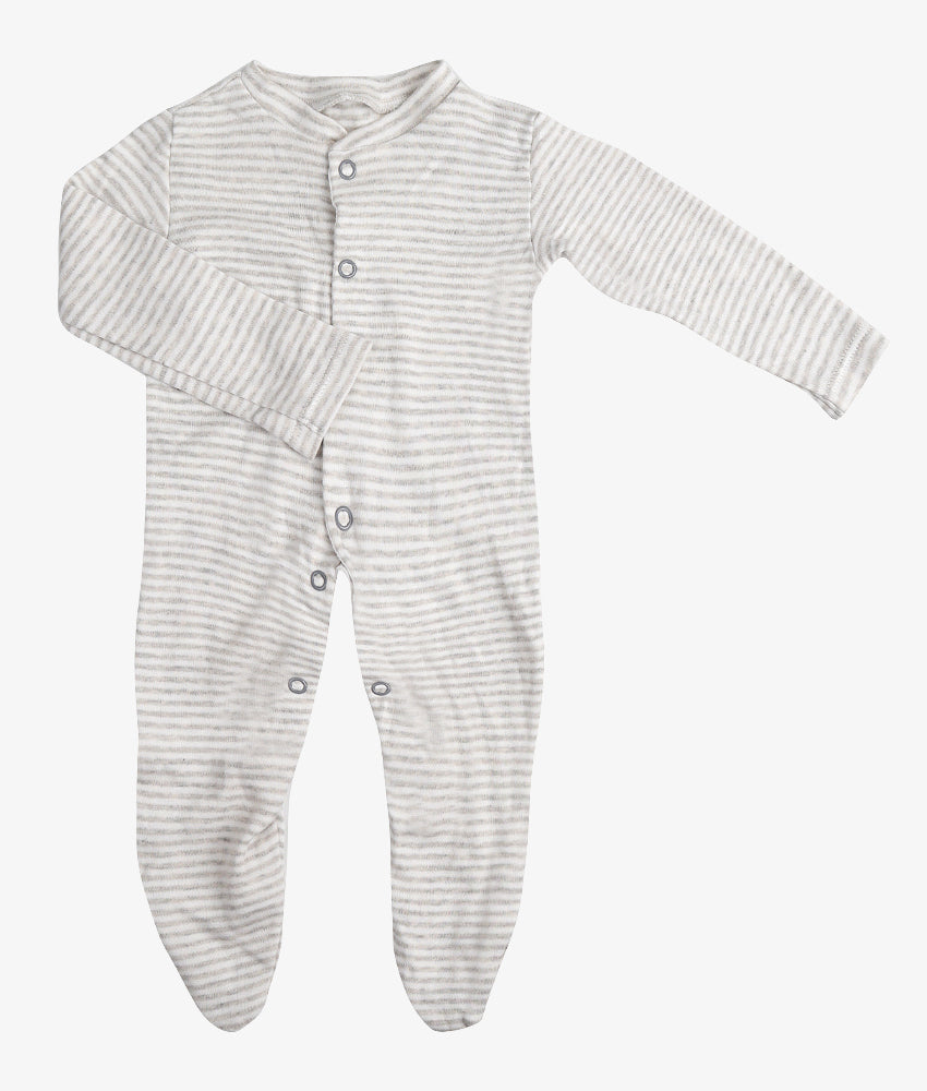Elegant Smockers LK | Baby Sleep Suits - Grey Shade Strip Print | Sri Lanka 