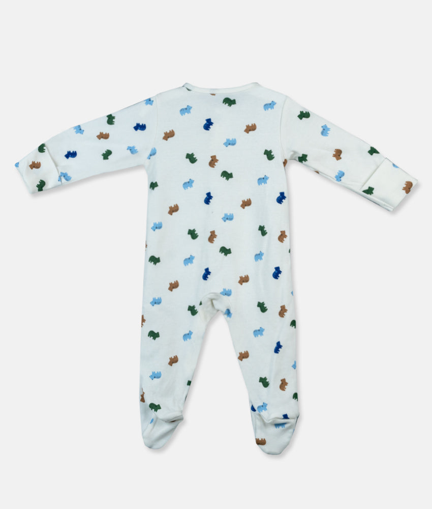 Elegant Smockers LK | Baby Sleep Suits - Green & Blue Bear Print | Sri Lanka 