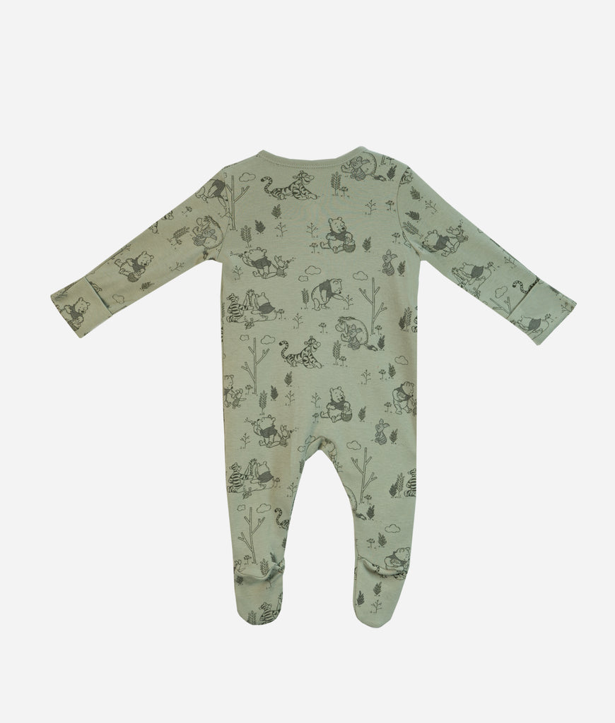 Elegant Smockers LK | Baby Sleep Suits - Green Pooh | Sri Lanka 