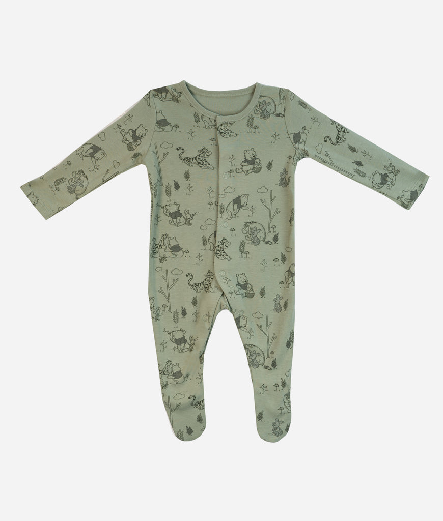 Elegant Smockers LK | Baby Sleep Suits - Green Pooh | Sri Lanka 