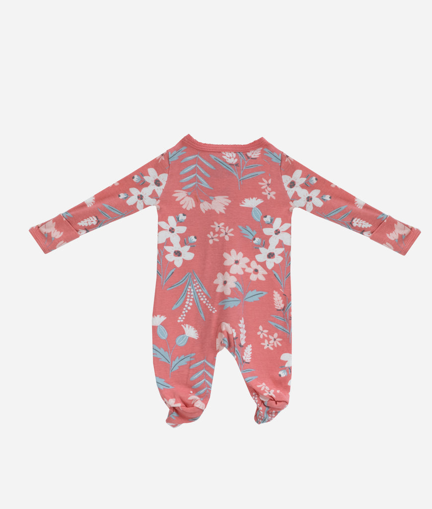 Elegant Smockers LK | Baby Sleep Suits - Hot Pink Floral | Sri Lanka 