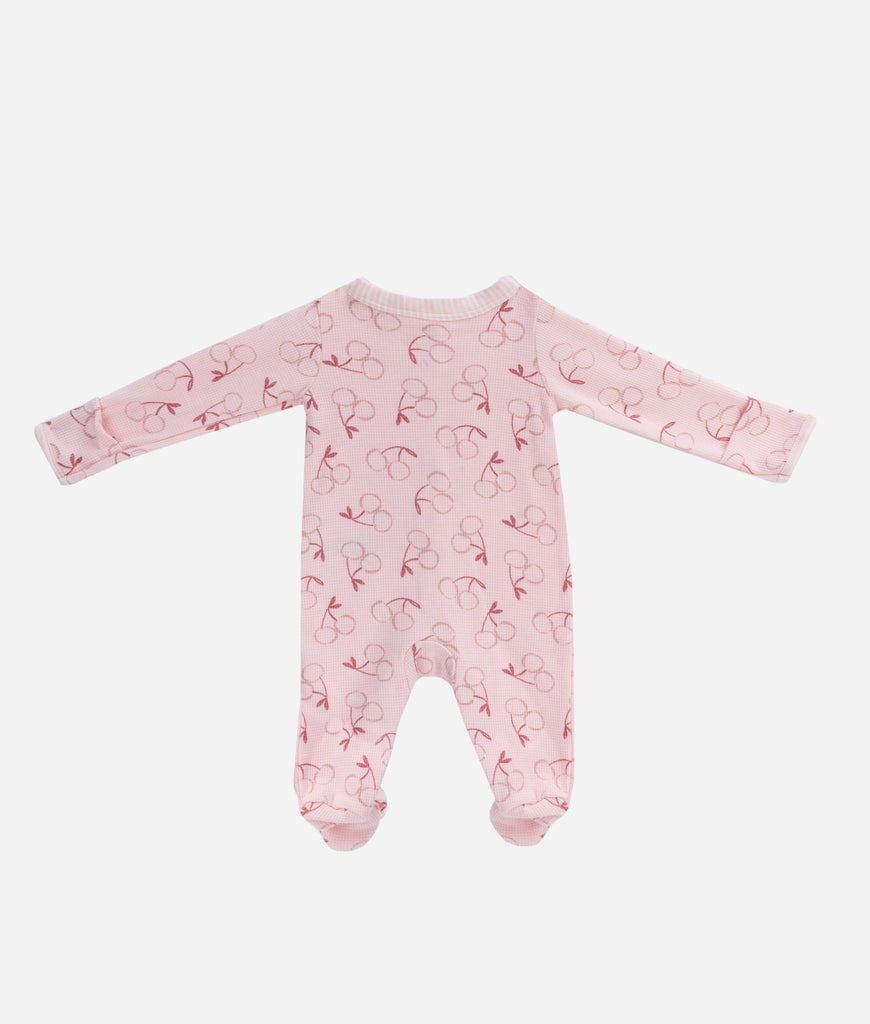 Elegant Smockers LK | Baby Sleep Suits - Pink Cherries | Sri Lanka 