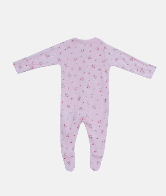 Elegant Smockers LK | Baby Sleep Suits - Rose Printed - Pink | Sri Lanka 