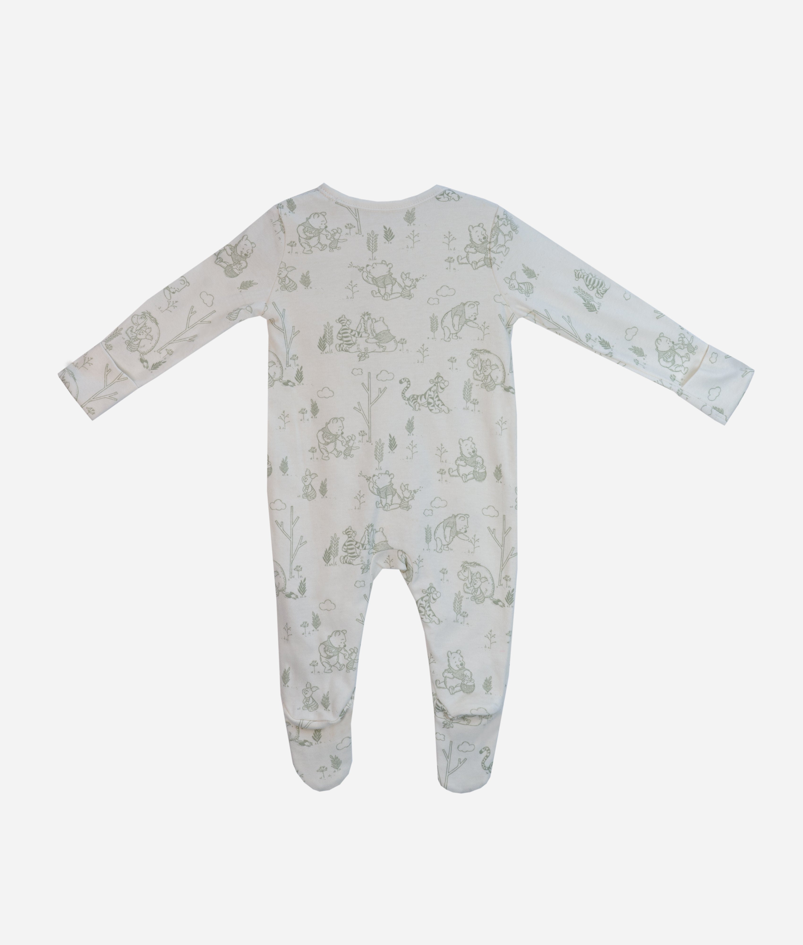 Elegant Smockers LK | Baby Sleep Suits - White Pooh Print | Sri Lanka 
