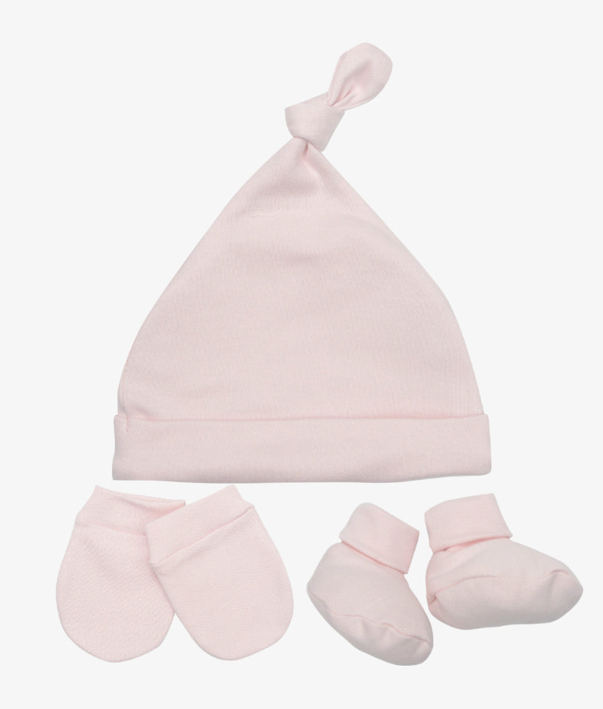 Elegant Smockers LK | Baby Socks, Mittens & Cap Set - Baby Pink | Sri Lanka 
