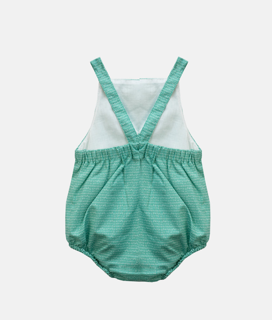 Elegant Smockers LK | Baby Sun Suit - Green Printed - SALE | Sri Lanka 