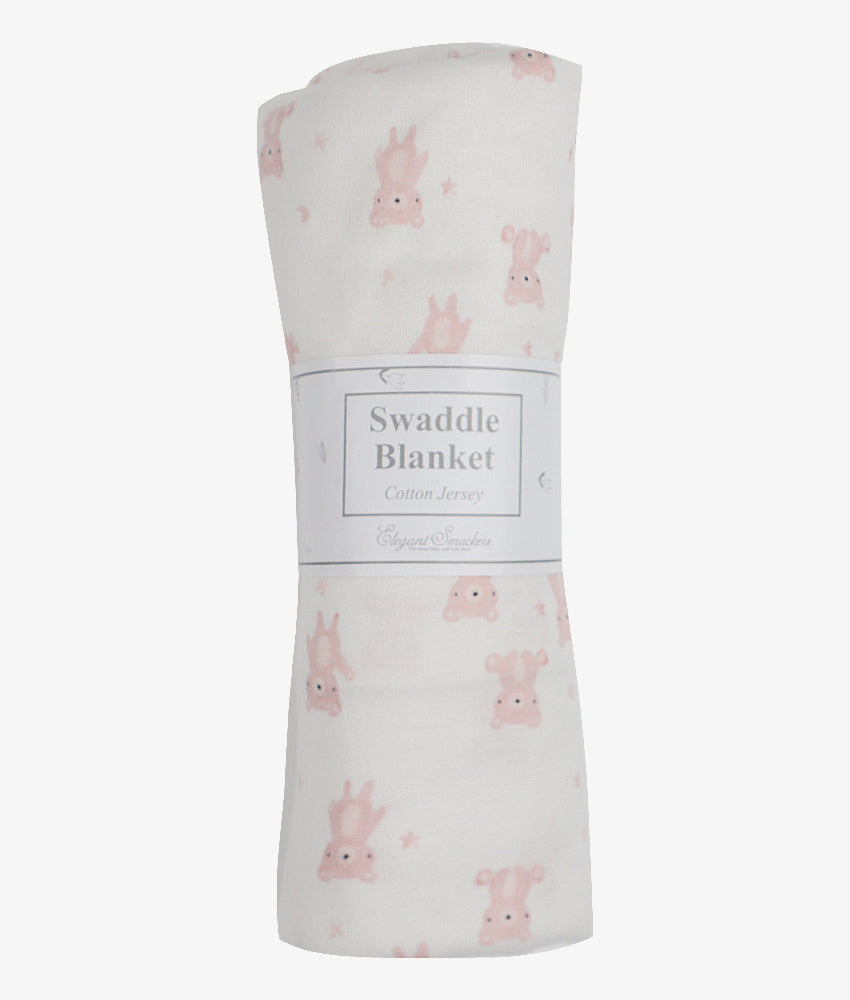Elegant Smockers LK | Baby Swaddling Blanket - Pink Bear Print | Sri Lanka 