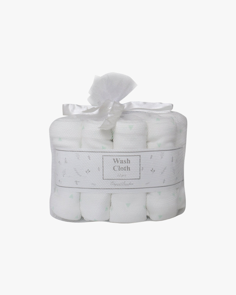 Elegant Smockers LK | Baby Washcloth 12pcs Pack - White | Sri Lanka 