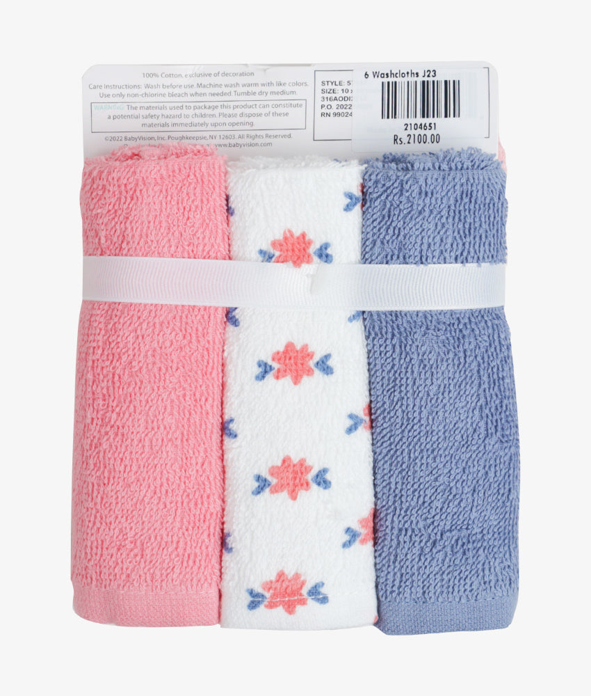 Elegant Smockers LK | Baby Washcloth Pack - 6pcs - Pink Owl | Sri Lanka 
