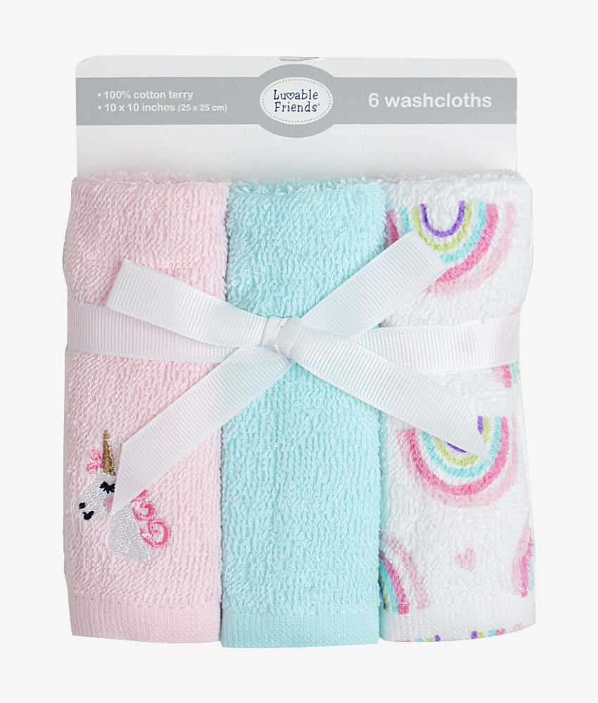 Elegant Smockers LK | Baby Washcloth Pack - 6pcs - Pink Unicorn | Sri Lanka 
