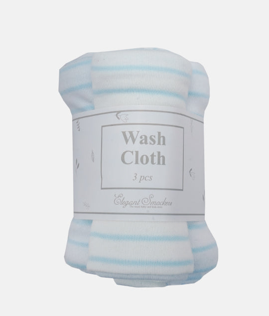 Elegant Smockers LK | Baby Washcloth Pack - Blue Stripes Print | Sri Lanka 