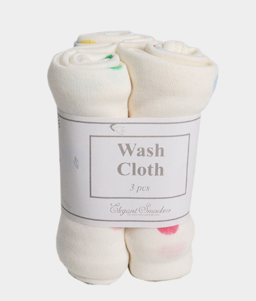 Elegant Smockers LK | Baby Washcloth Pack - Colorful Dotted | Sri Lanka 