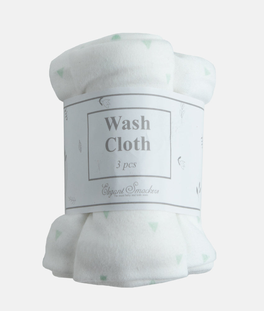 Elegant Smockers LK | Baby Washcloth Pack - Green Triangle | Sri Lanka 