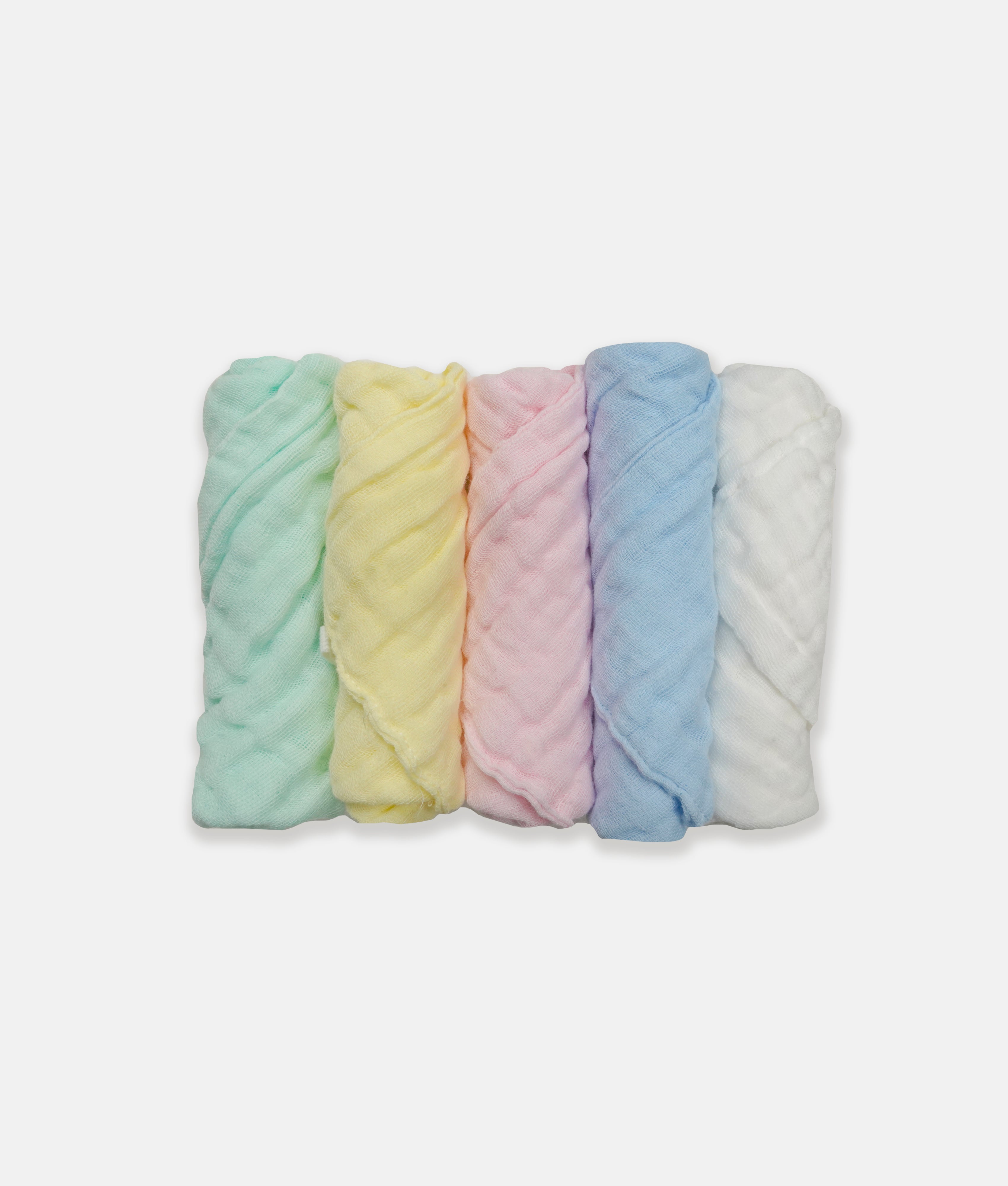 Elegant Smockers LK | Baby Washcloths 5pcs Pack - Pastel Colors | Sri Lanka 
