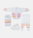 Elegant Smockers LK | Baby Wool Suit 4pcs - Pink & White | Sri Lanka 