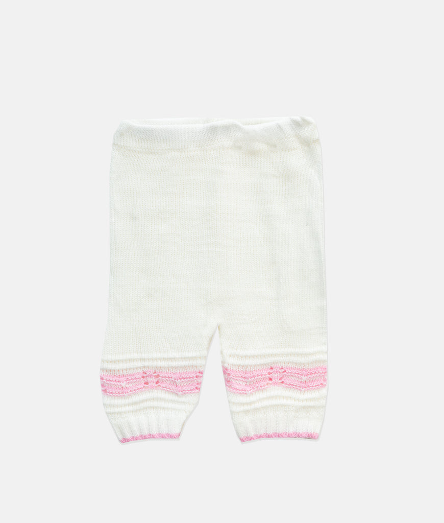 Elegant Smockers LK | Baby Woolen 04pcs Set - White - Pink | Sri Lanka 