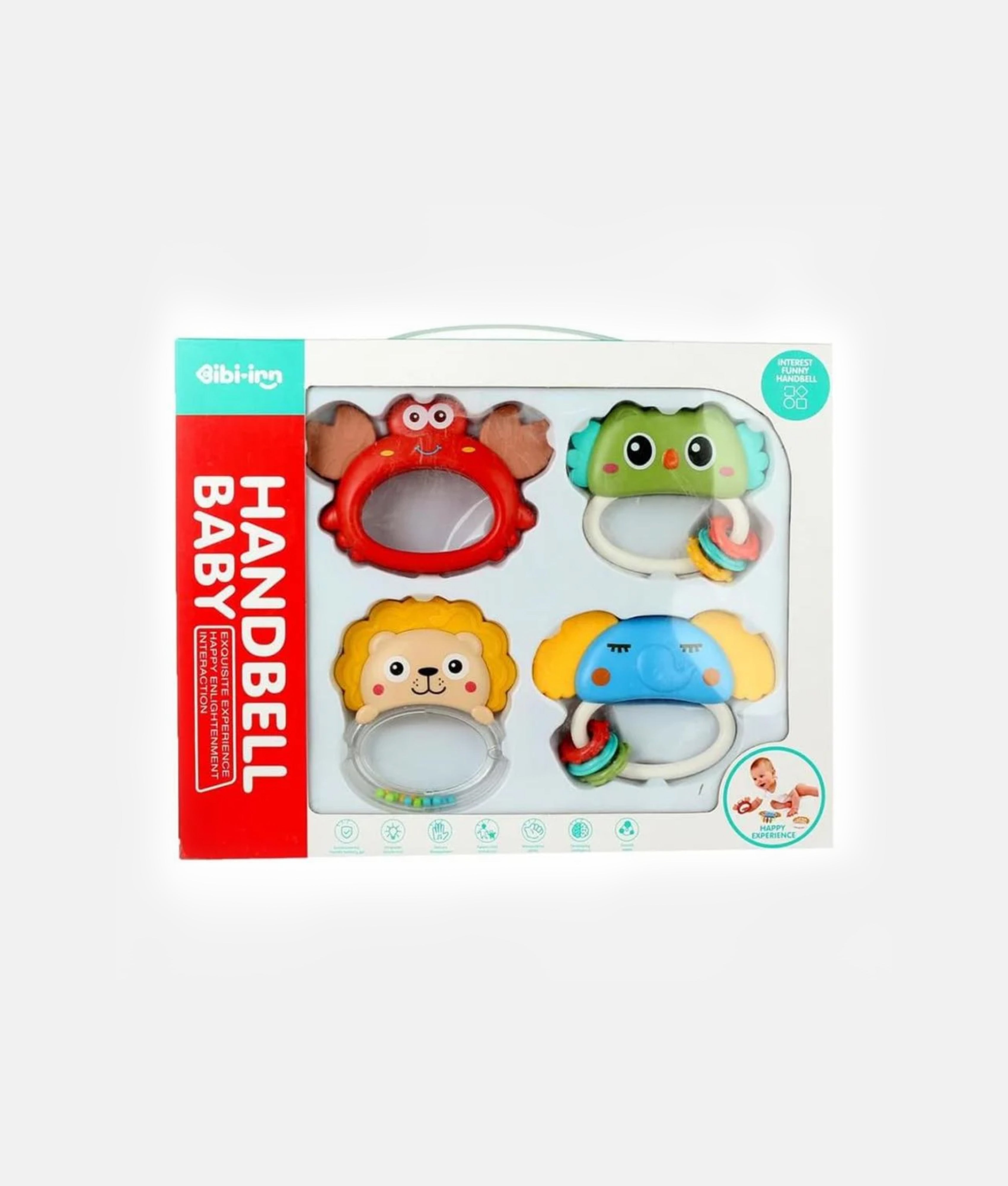 Elegant Smockers LK | Bibi-Inn Handbell Baby Animal Rattle 4 Pcs Set | Sri Lanka 