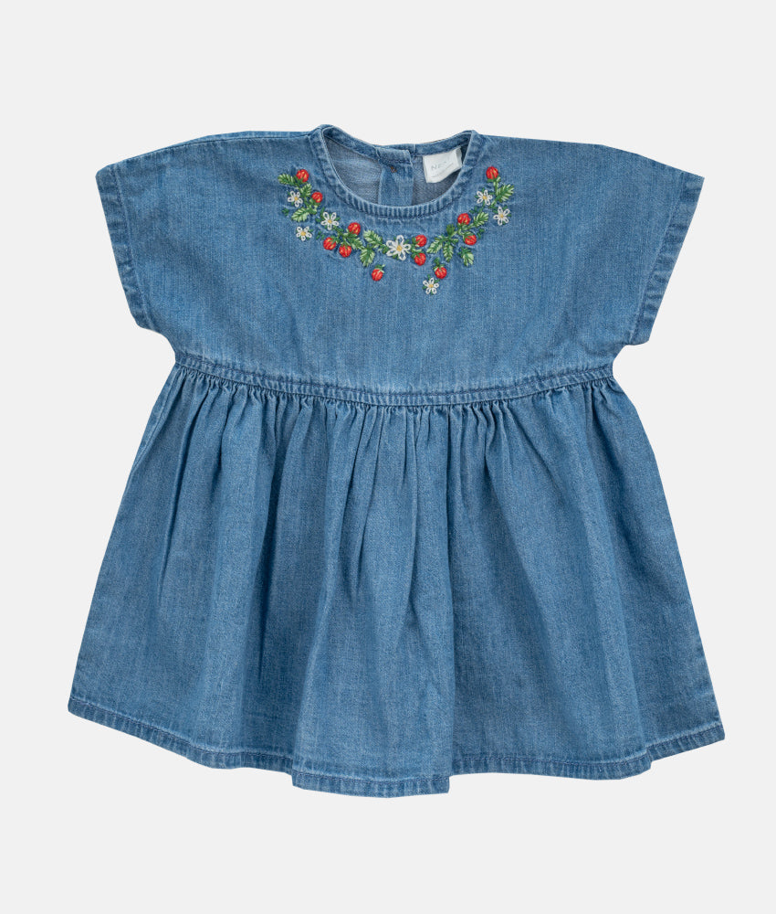 Elegant Smockers LK | Blue Denim Embroidered Dress | Sri Lanka 