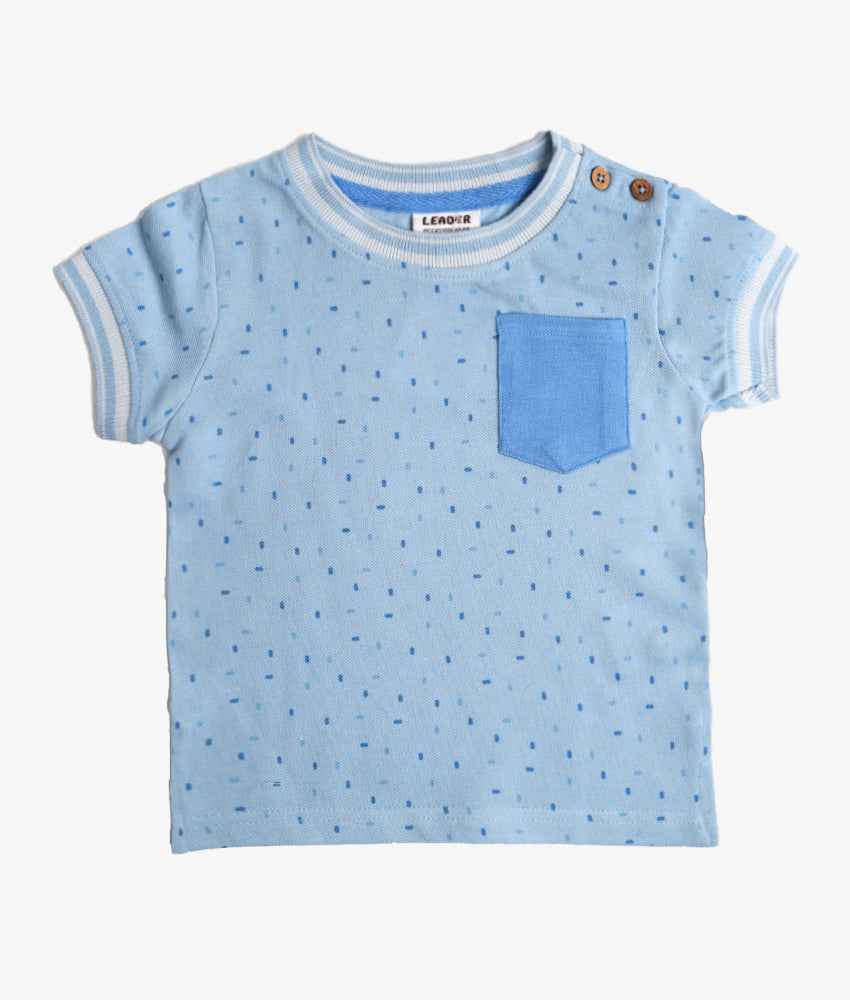 Elegant Smockers LK | Boys Baby T-Shirt - Blue Dotted Print | Sri Lanka 