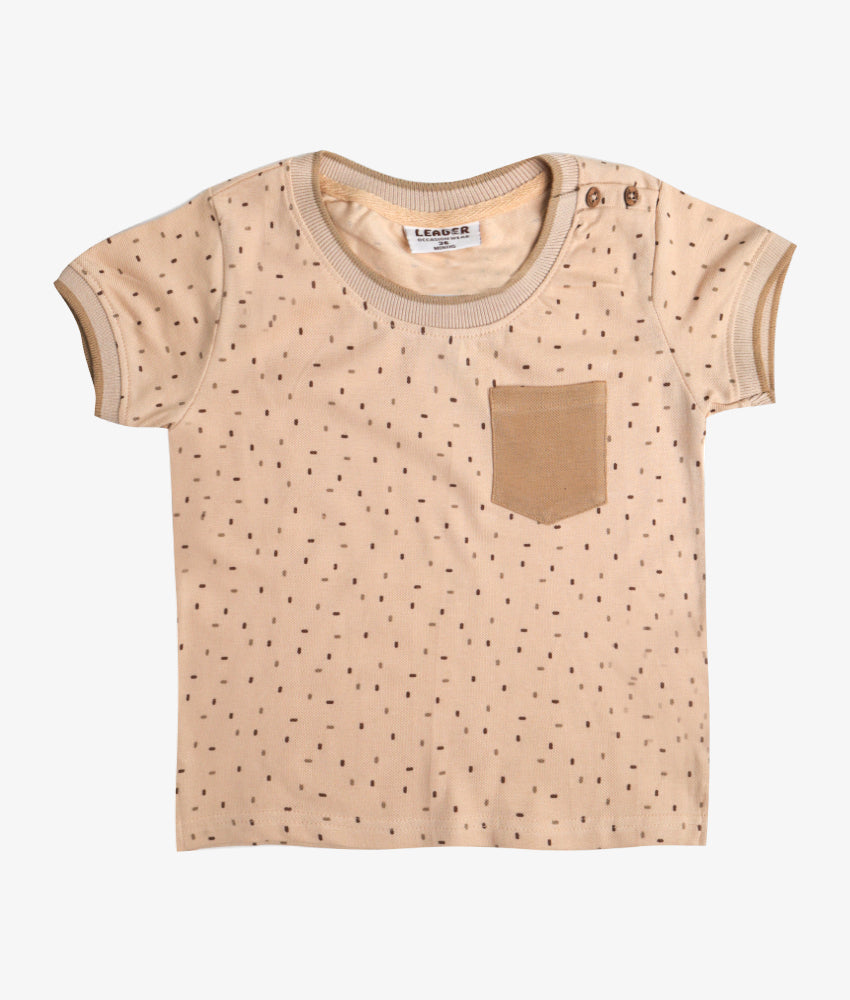 Elegant Smockers LK | Boys Baby T-Shirt - Brown Dotted Print | Sri Lanka 
