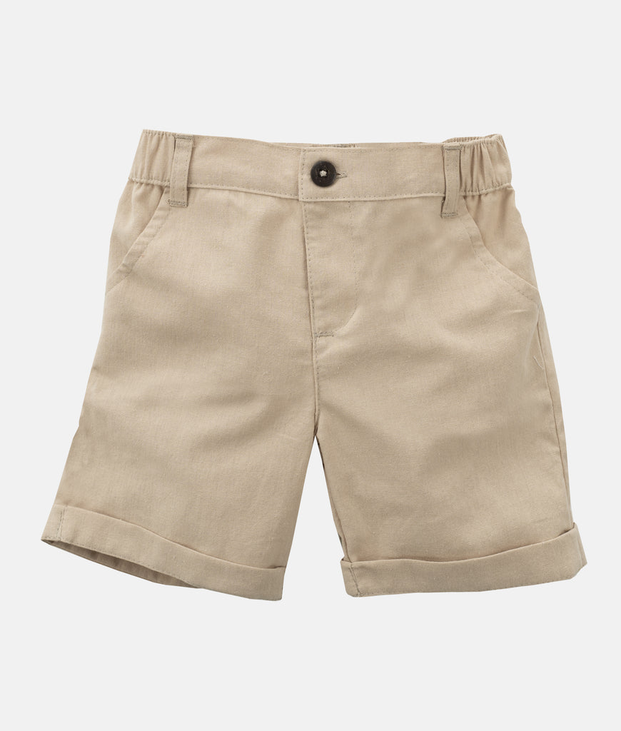 Elegant Smockers LK | Boys Cotton Shorts  - Beige | Sri Lanka 
