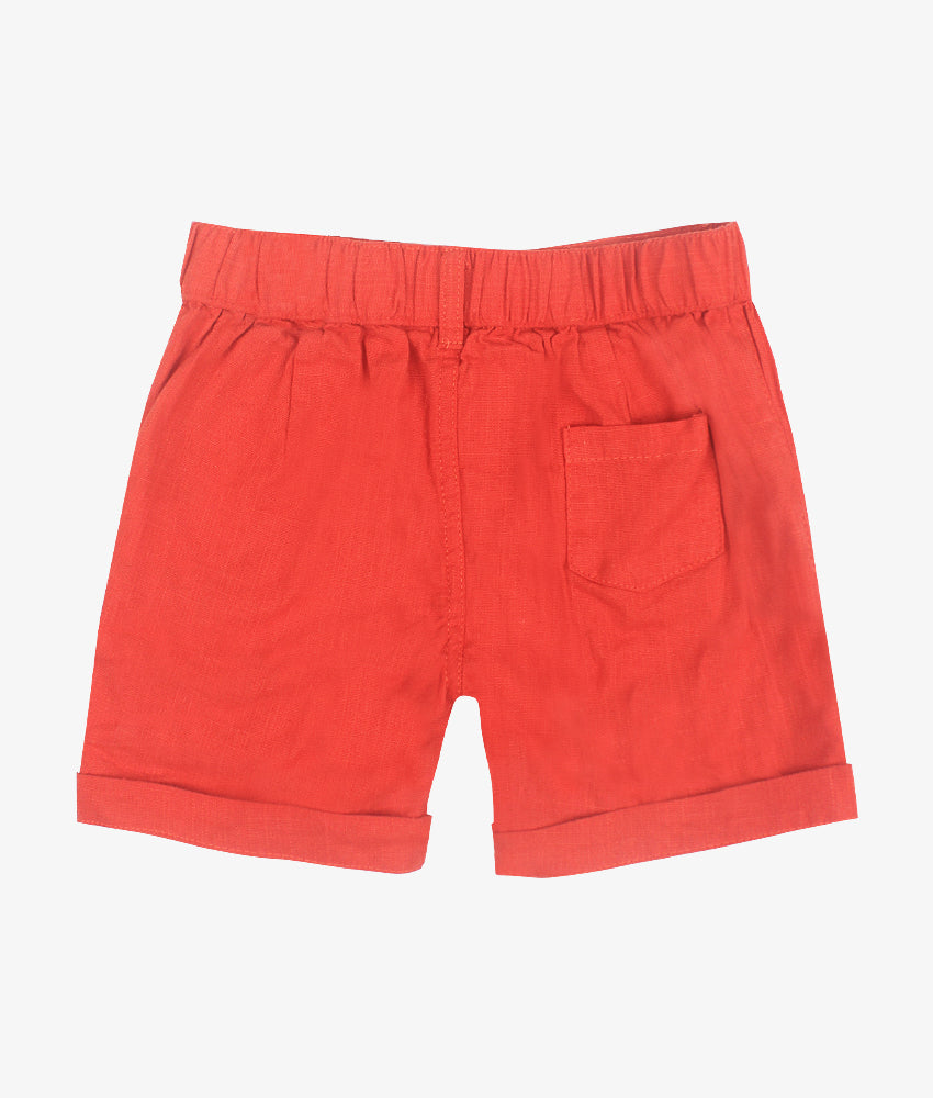 Elegant Smockers LK | Boys Cotton Shorts  - Dark Orange | Sri Lanka 