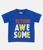 Elegant Smockers LK | Boys Crewneck T-Shirt - BEYOND AWESOME - Blue | Sri Lanka 